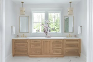 Primary Bathroom Double Vanity Custom Cabinetry in Reston VA