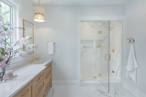 Primary bathroom remodel in Reston, VA by Denny + Gardner