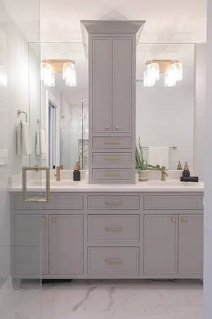 Custom double vanity by Denny and Gardner in Herndon, VA