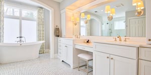 Bathroom remodel with high rest bath by Denny + Gardner